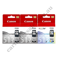 2 x Genuine Canon PG512 + 1 x Canon CL513 Triple Combo Pack
