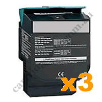 3 x Compatible Lexmark 80C8HK0 808HK HY Black Toner Cartridge