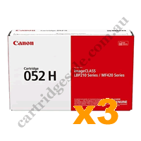 3 x Genuine Canon CART052H High Yield Black Toner Cartridge
