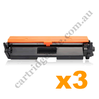 3 x Compatible HP CF230X 30X Black Toner Cartridge