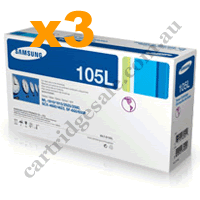 3 x Genuine Samsung MLTD105L High Yield Black Toner Cartridge