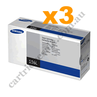 3 x Genuine Samsung MLTD116L High Yield Black Toner Cartridge