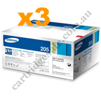 3 x Genuine Samsung MLTD205L High Yield Black Toner Cartridge