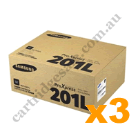 3 x Genuine Samsung MLTD201L High Yield Black Toner Cartridge