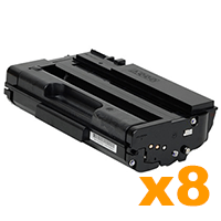 8 x Compatible Ricoh 407247 Black Toner Cartridges