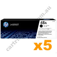 5 x Genuine HP CF248A 48A Black Toner Cartridge