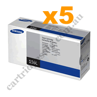5 x Genuine Samsung MLTD116L High Yield Black Toner Cartridge