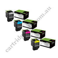 A Set Genuine Lexmark 808S B/C/M/Y Standard Yield Toner Cartridg