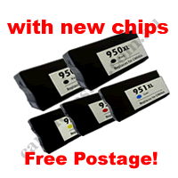 5 x Compatible HP 950XL 951XL Ink Cartridges (2B,1C,1M,1Y) New C
