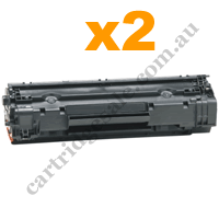 2 x Compatible HP 36A (CB436A) Black Toner Cartridge FreePostage
