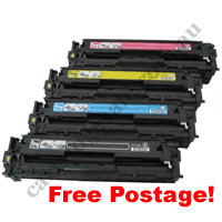 A Set Compatible HP 125A CB540A - 43A Toner Cartridges B/C/M/Y