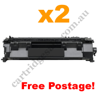 2 x Compatible HP 05A (CE505A) Black Toner Cartridge FreePostage