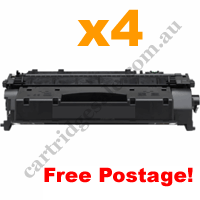 4 x Compatible HP 05X (CE505X) Black Toner Cartridge FreePostage