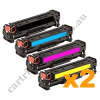 2 Sets Compatible HP CF400X - CF403X Toner Cartridges B/C/M/Y