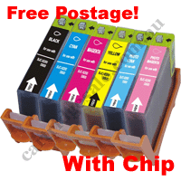 Any 6 Compatible CLI8BK/C/M/Y/PC/PM Ink Cartridges With Chip