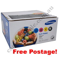 A Set Genuine Samsung CLPP300C Toner Cartridges (B, C, M, Y) +FP