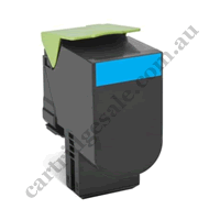 Compatible Lexmark 80C8SC0 808SC STD Cyan Toner Cartridge