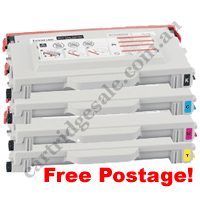 A Set Remanufactured Lexmark C500H2C/K/M/YG HY Toner Cartridges