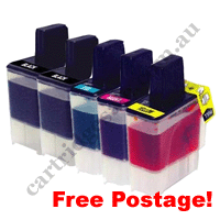 2 Black + 1 of each Colour LC47 Compatible Combo + Free Postage