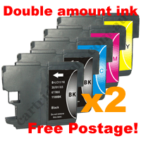 4 Black + 2 of each Colour LC67 Com High Yield + Free Postage!