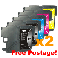 4 Black + 2 of each Colour Com LC67HY Combo + Free Postage!