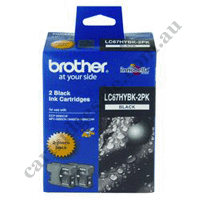 Genuine Brother LC67HYBK HighYield Black Ink Cartridge TwinPack