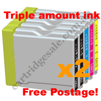 4 Black + 2 of each Colour Com LC37 High Yield + Free Postage!