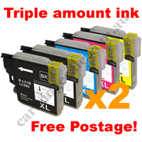4 Black + 2 of each Colour LC39 Com High Yield + Free Postage!