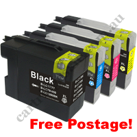 1 Set Compatible Brother LC77XL Ink Cartridges + Free Postage!