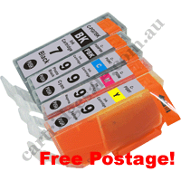 Any 5 Compatible Canon PGI7BK PGI9BK/C/M/Y Ink Cartridges FreePo