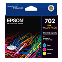 Genuine Epson T3445/702 C/M/Y 3 Colour Value Pack