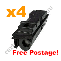 4 x Remanufactured Black Toner Cartridge for Kyocera TK120 FreeP