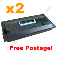 2 x Remanufactured Black Toner Cartridge for Kyocera TK410 FreeP