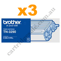 3 x Genuine Brother TN3290 Black Toner Cartridge